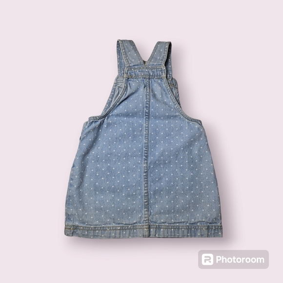 Max Studio Kids Overalls Jean Dress Polka Dot Size 4 - Picture 2 of 3